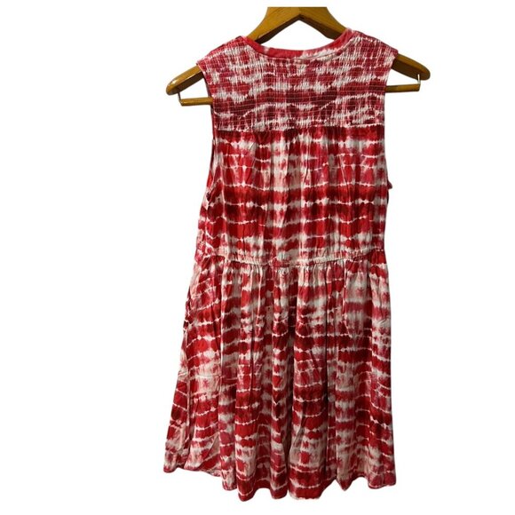 Torrid Red & White Tie-Dye Sleeveless Smocked Waist‎ Mini Dress Size 2X - Picture 4 of 8